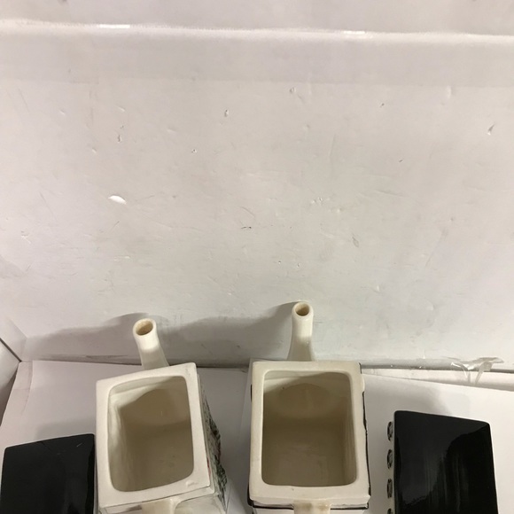 2 Vintage Square Teapots Hand painted porcelain Ceramic Heavy Glaze - Picture 4 of 9